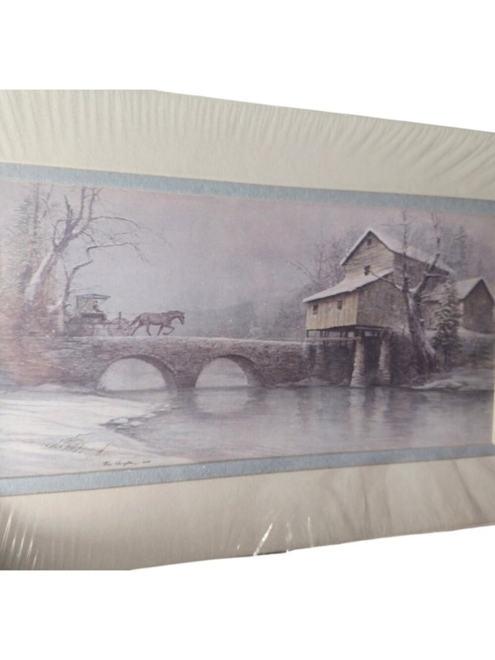 Ben Hampton 1974 Signed Art Print Sunday Morning 12 x 7.5 Sealed Matted Vintage